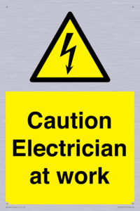 Caution Electrician at work